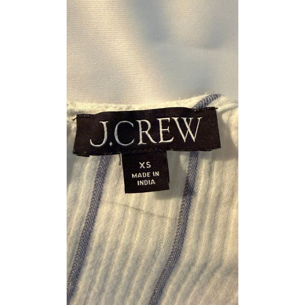 J.Crew Puff-Sleeve Top in Sheer Cotton Gauze Blue XS - Picture 6 of 9